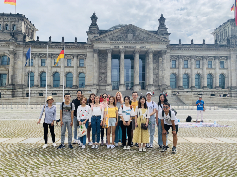 Students from Zhengzhou University during guided tour at Bundestag - Berlin